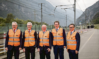 Medienkonferenz zur Wiedereröffnung des Gotthard-Basistunnels in Pollegio am 2. September. © SBB